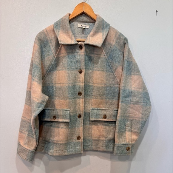 Madewell Jackets & Blazers - Madewell Oversized Brushed Jacquard Plaid Jacket Women’s Size Small